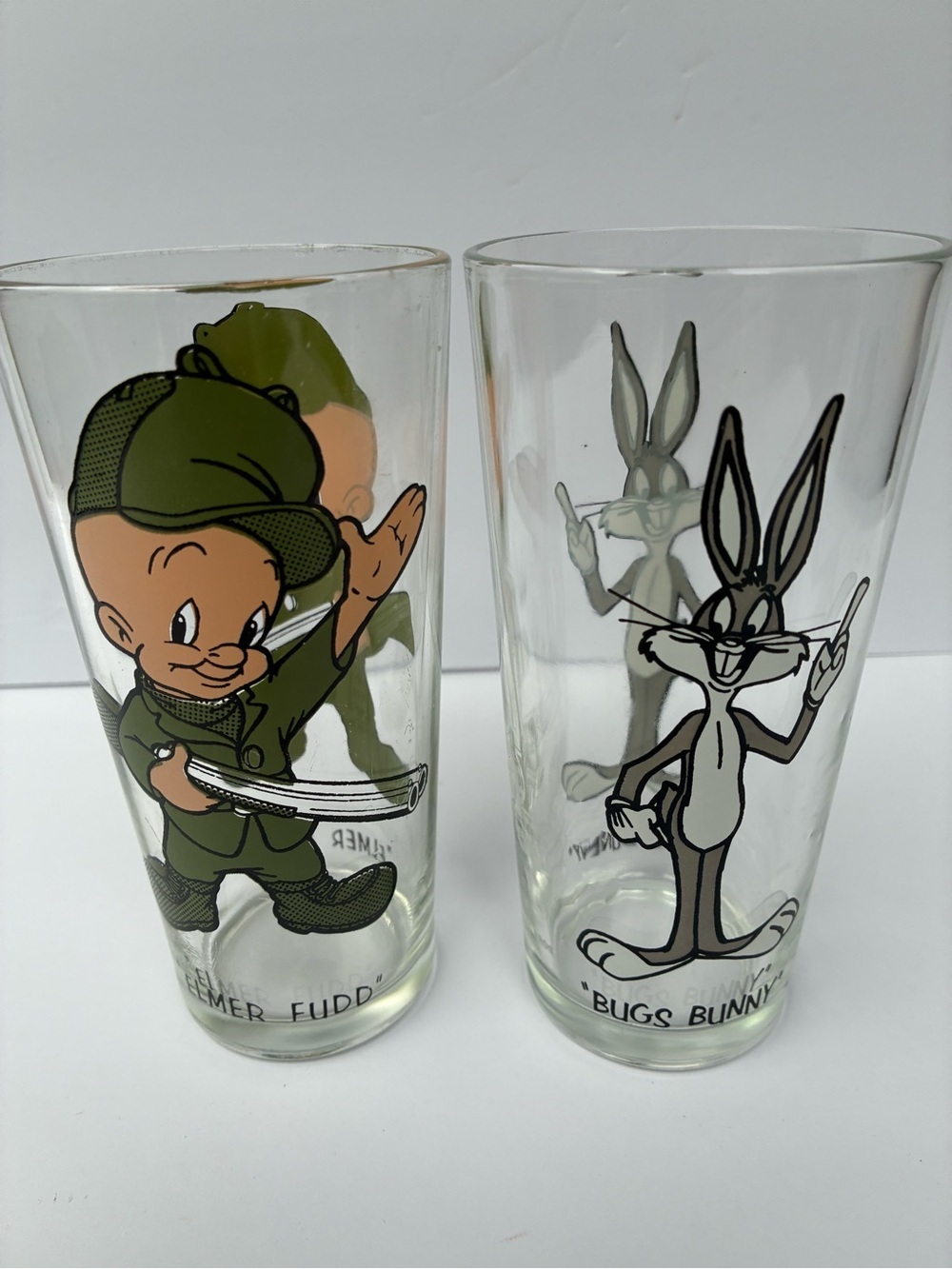 Vintage 1973 Pepsi Looney Tunes Bugs Bunny Elmer Fudd Glasses Set - Picture 10 of 13